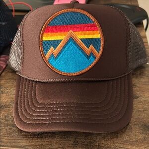 AV Brown Trucker Hat with Mountain Patch
